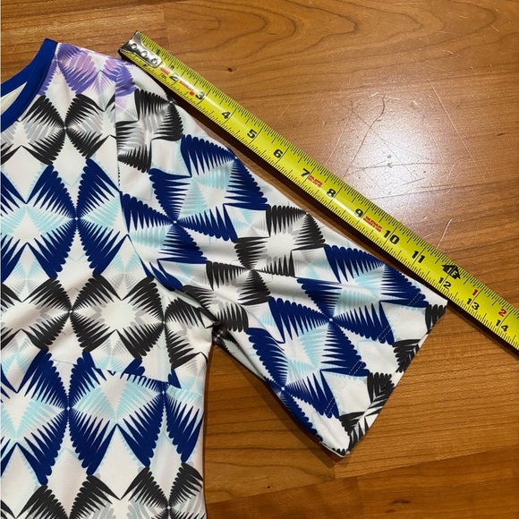 Eliza J  Shift Dress Geometric Colorful Short Sleeve Career Cocktail Size 12P - Picture 8 of 9